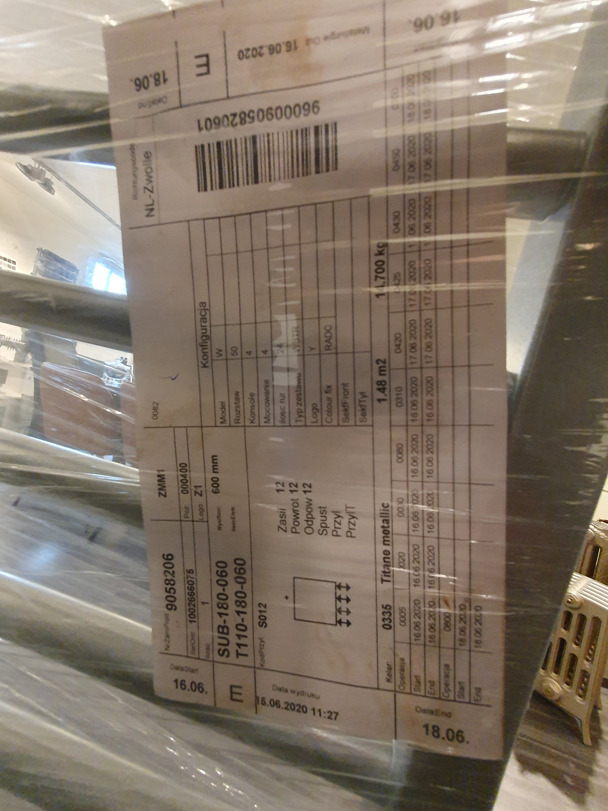 Zehnder Subway B600xH1837